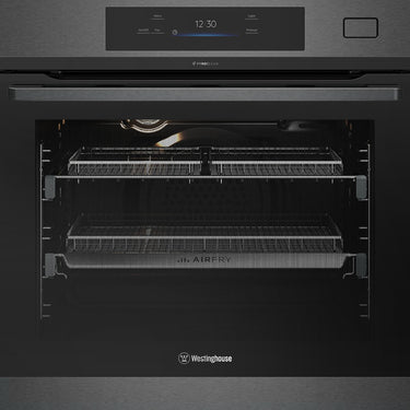 Factory second Westinghouse 60cm Pyrolytic Steam & AirFry Built-In Oven – Dark Stainless Steel